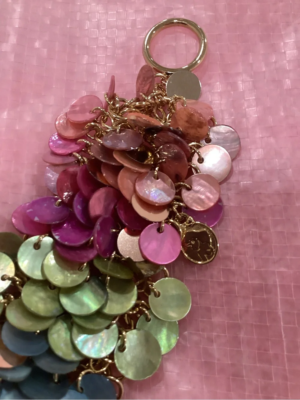 Kids Multicolor Sequin Charm Bracelet with Gold Accents